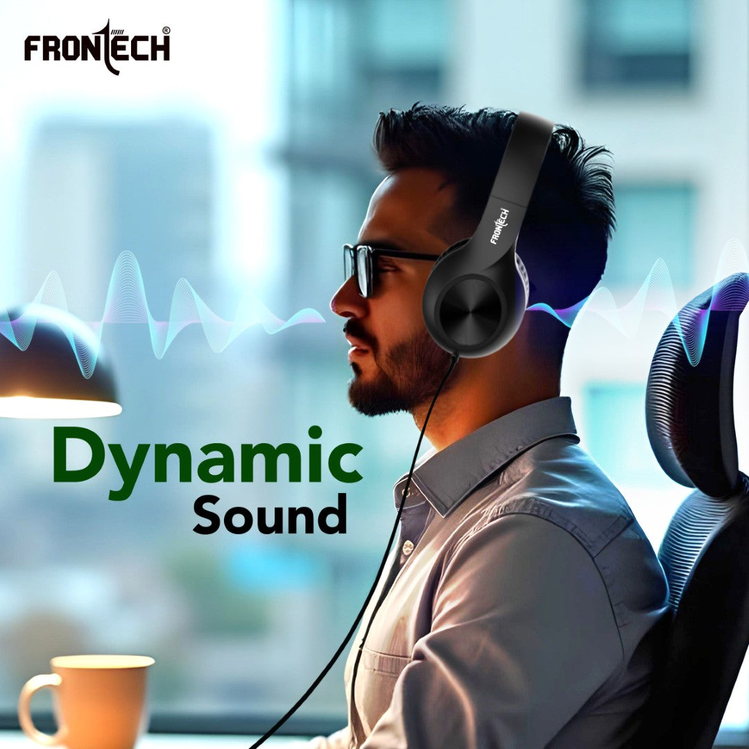 Frontech Wired Multimedia Headphone: Mic, Volume Control, 40mm Drivers (HF-3451) Frontech Wired Multimedia Headphone: Mic, Volume Control, 40mm Drivers (HF-3451)